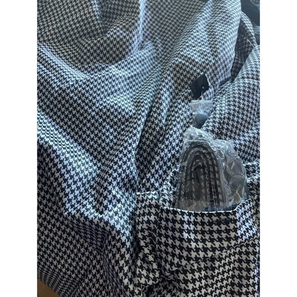 Sanyo Long Sleeve Button Closure Hood Houndstooth Trench Coat Jacket Black - 12 - Picture 10 of 12